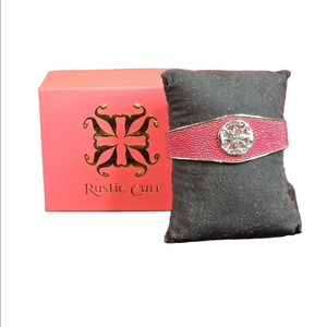 Rustic Cuff Red and Silver Cuff Bracelet